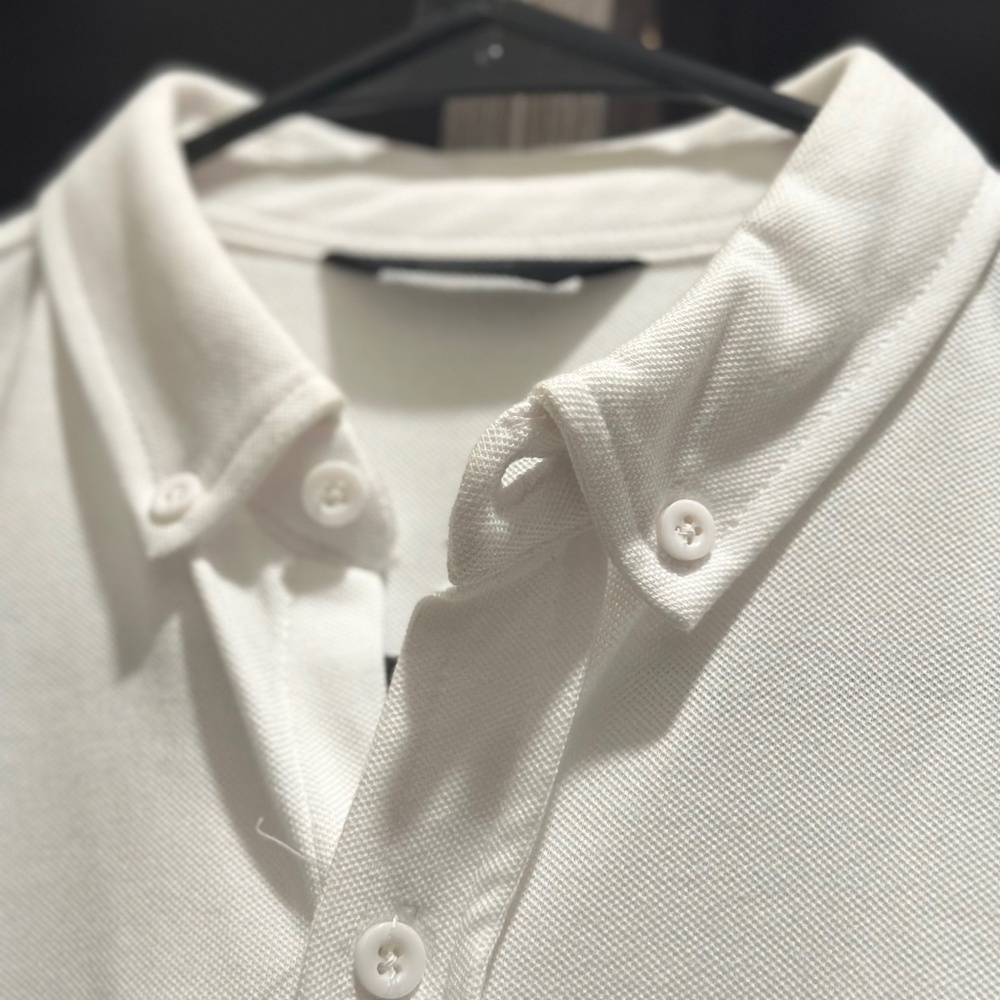 Featherweight Mesh Shirt Full Sleeve Pique Polo Button Down